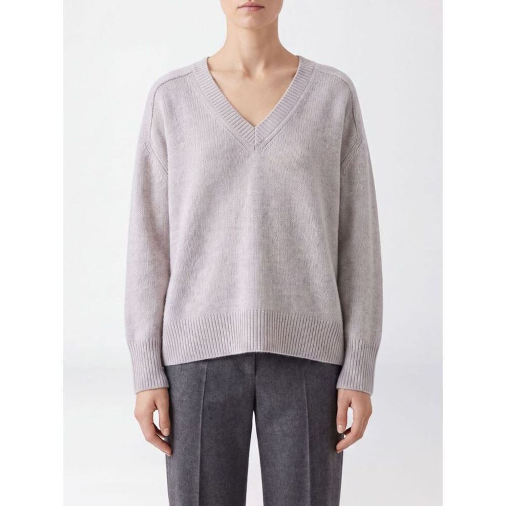 Kujten Women Kujten 100% Cashmere V-Neck Jumper With Dropped Shoulders